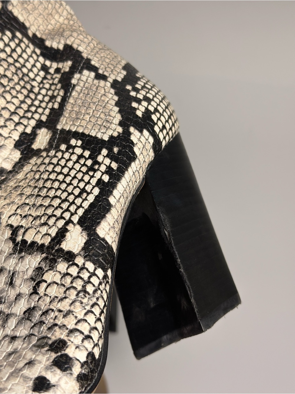 Vince Camuto Snake-Print Pointed Ankle Boots - Black & Cream - Picture 4 of 9
